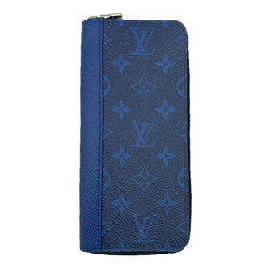 Louis Vuitton Cobalt Wallet Rama Blue Taiga Black Eclipse Zippy Vertical